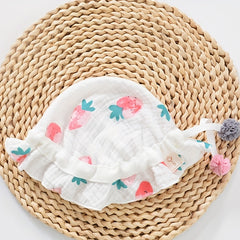 Baby Sunshade Cotton Gauze Fisherman Hat for Spring and Autumn