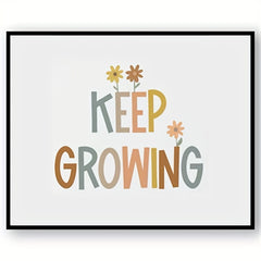 Boho Classroom Poster - Keep Growing Plant Decor 8x10in UNFRAMED