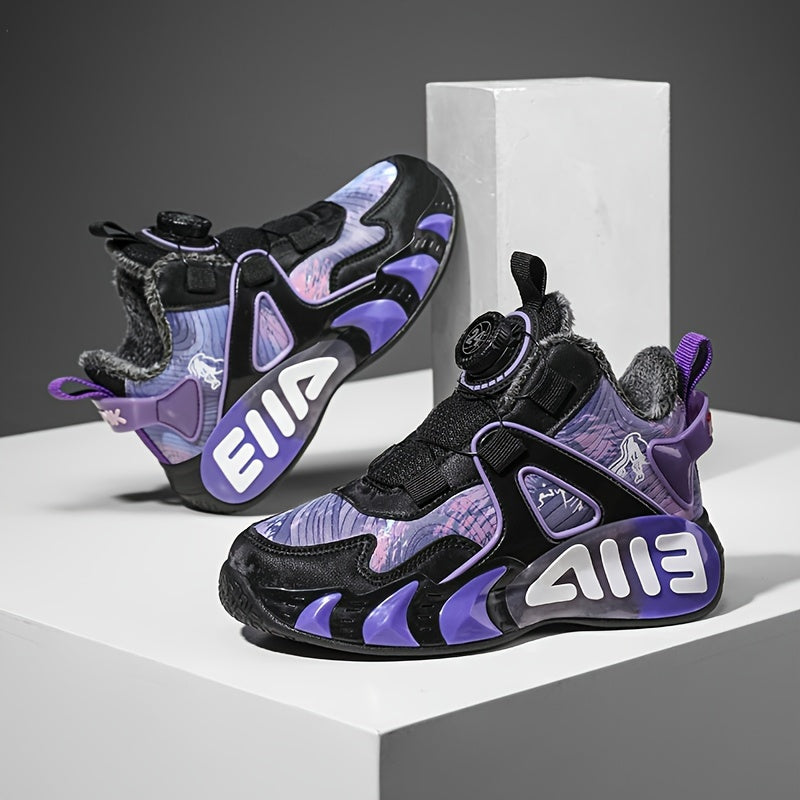 Girl's Block Basketball Shoes Breathable Non Slip Sneakers