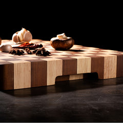 Rectangular End Grain Rubber Wood Cutting Board, Thick & Reversible