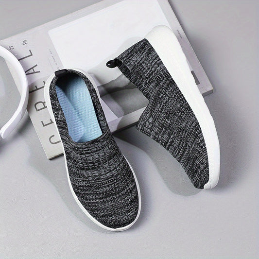 Women's Knitted Slip-On Sock Shoes Soft Sole Casual Walking Shoes