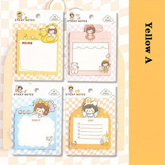 Cartoon Self adhesive Sticky Notes Ins Girl Heart Tearable Sticky Notes