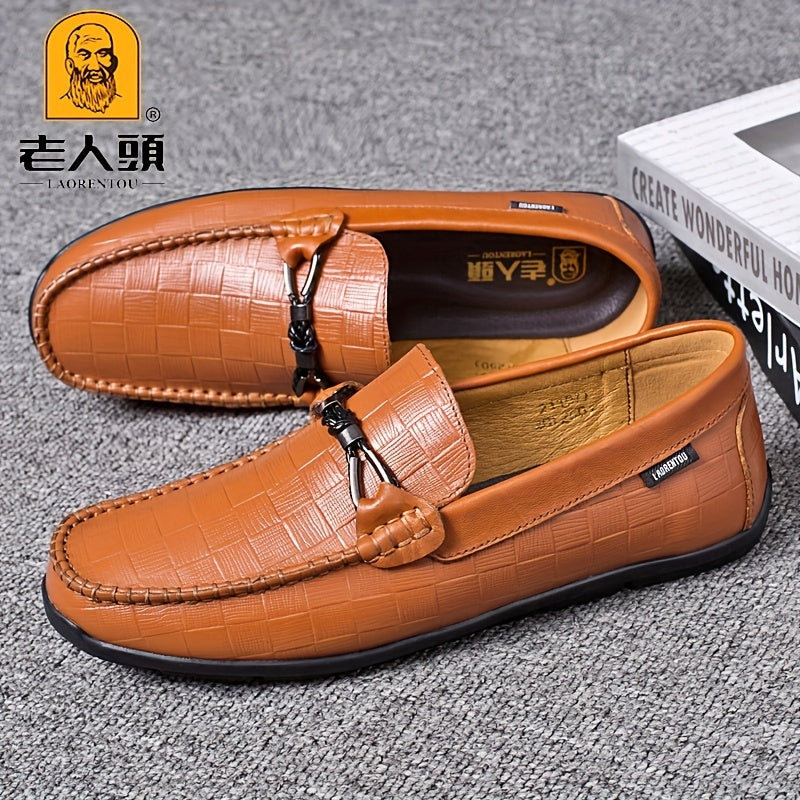 LAORENTOU Men's Leather Bit Loafer Shoes Casual Slip On Sneakers
