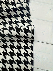 Women's Plus Houndstooth Print High Rise Swing A line Midi Skirt