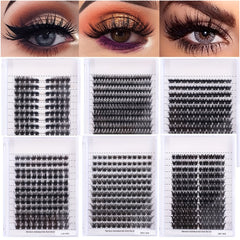 120 Pcs 12 Rows DIY Lash Clusters 40D W Shape D Curling Mixed Length Reusable