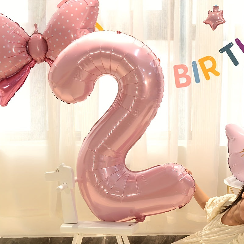 32" Pink Number Aluminum Film Balloon Party Decoration