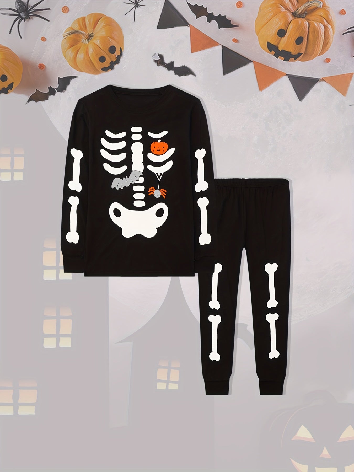 Halloween Little Kids Long Sleeve T shirt Trousers Set