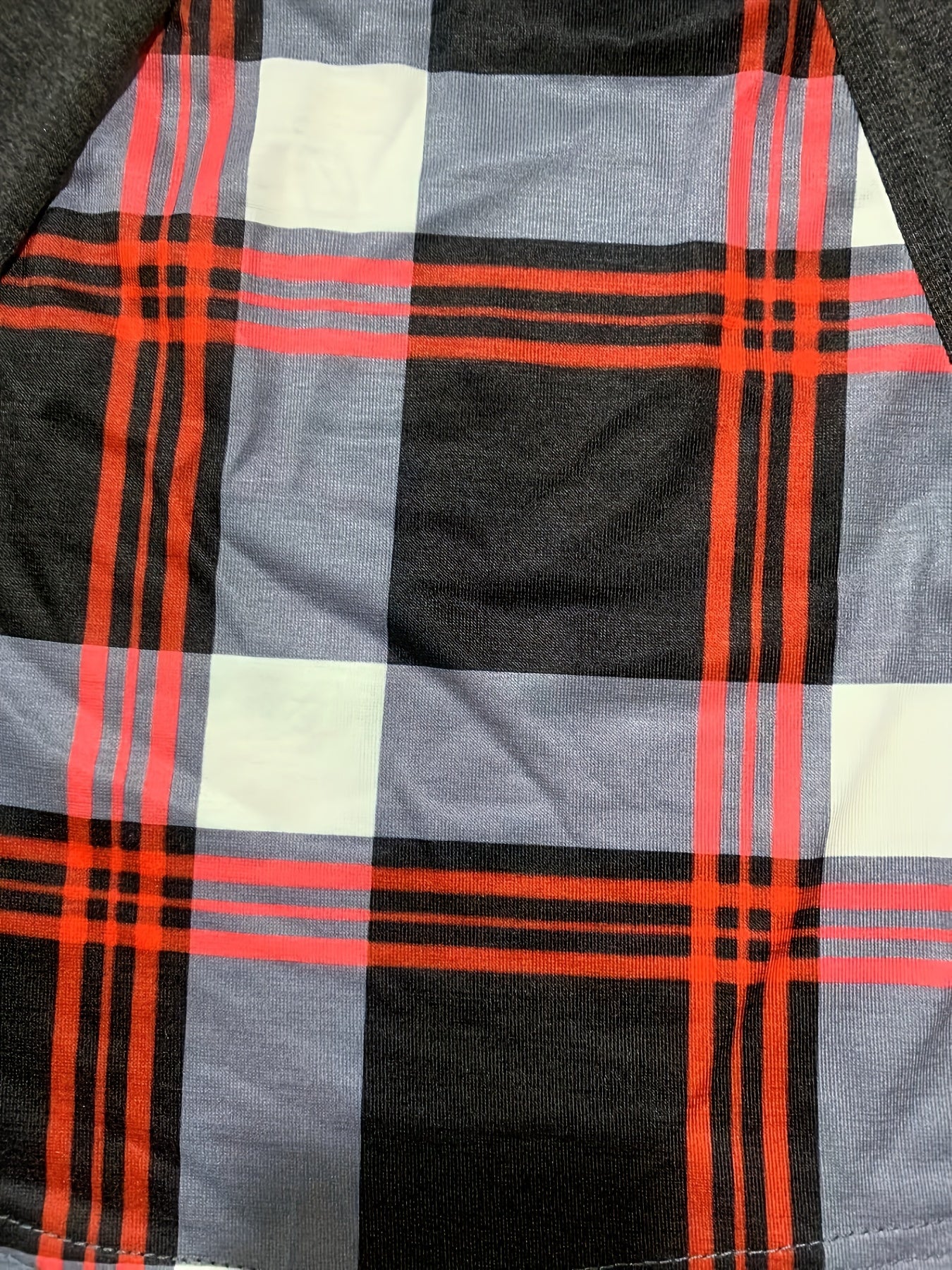 Colorblock Plaid Print Long Sleeve Dress