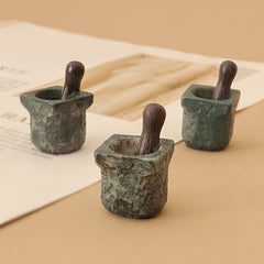 Grey Mini Pots for Micro Landscape Simulation Retro Ornament Decor
