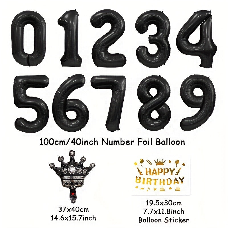 Foil Crown 0 9 Number Balloons for Birthday Wedding Anniversary Baby Shower