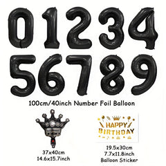 Foil Crown 0 9 Number Balloons for Birthday Wedding Anniversary Baby Shower