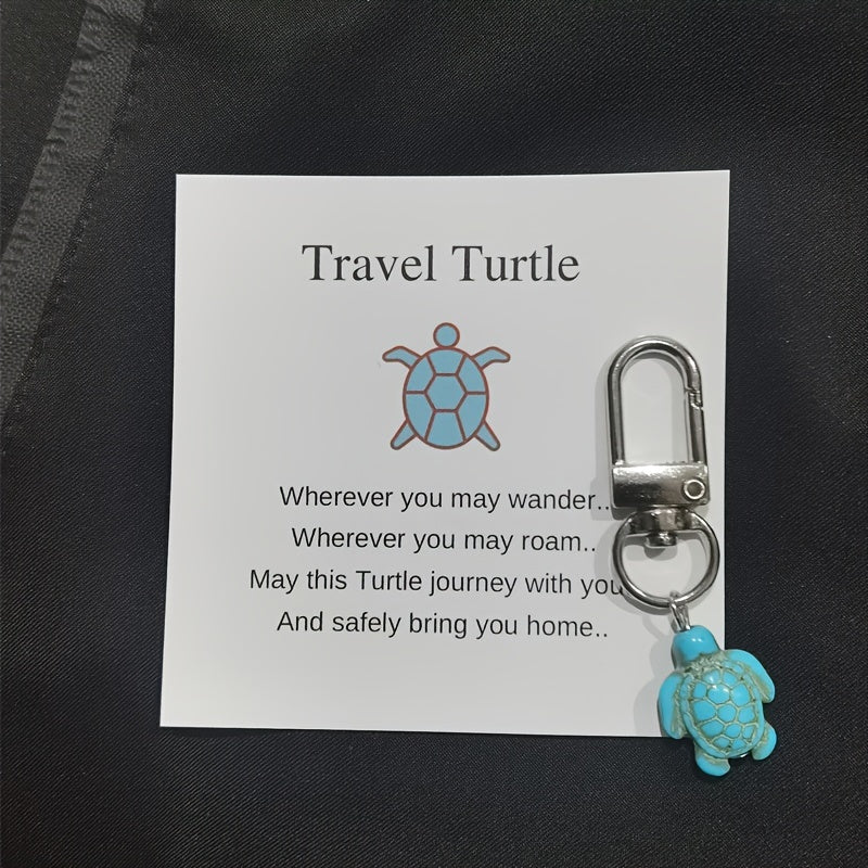 2pcs Travel Turtle Keyring Keychain Bag Charm Pendant Gift