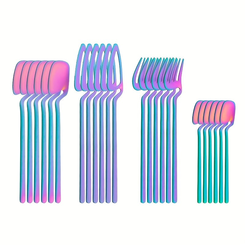 Stainless Steel Reusable Cutlery Set Long Handle Tableware