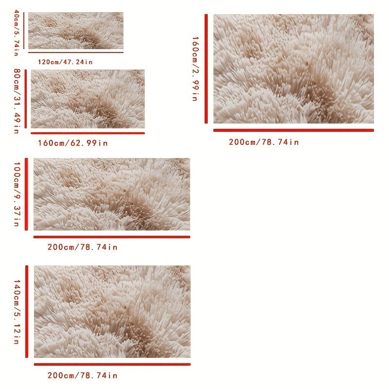 Ultra Soft Plush Rug Khaki Shaggy Area Rug for Living Room Bedroom