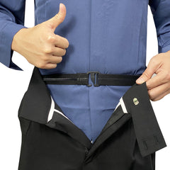 Men'S Anti Slip Elastic Waistband Adjustable Buckle Mesh Fabric Business Casual