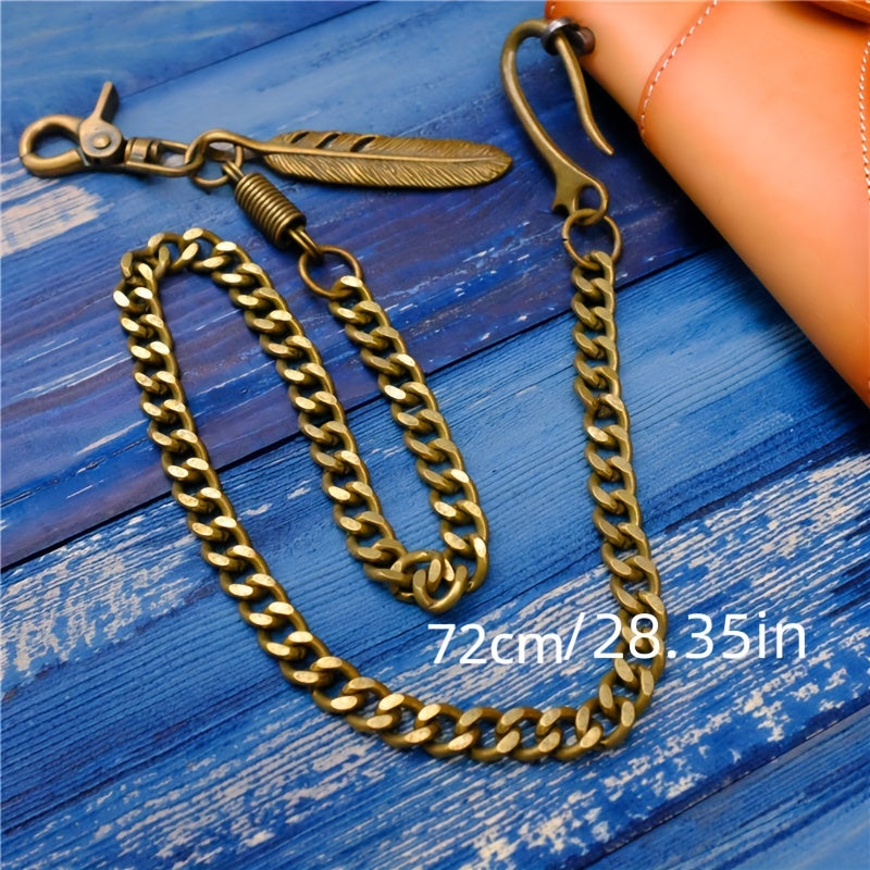 Bronze Copper Pants Chain Waist Hanging Key Chain DIY Feather Wallet Chain