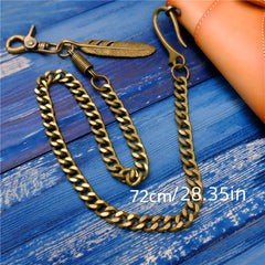 Bronze Copper Pants Chain Waist Hanging Key Chain DIY Feather Wallet Chain