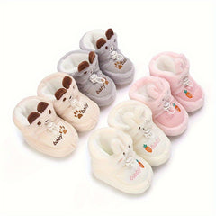 Baby Girls Soft Winter Boots - Cozy Fleece Lined Indoor Shoes