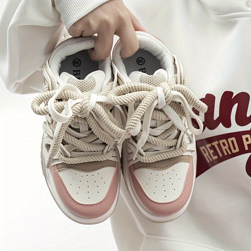 Women's Retro Faux Leather Heighten Skate Shoes