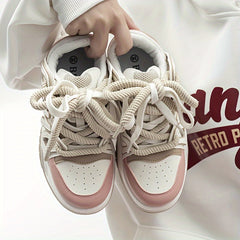 Women's Retro Faux Leather Heighten Skate Shoes