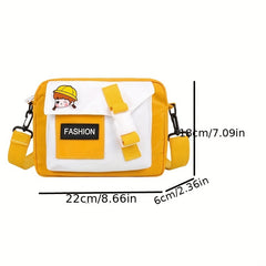 Kids Letter Patch Messenger Bag with Coin Purse