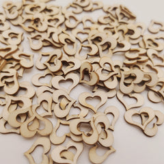 100/200pcs Natural Love Hearts Cutouts DIY Wedding Table Confetti
