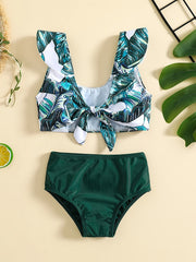 2pcs Toddler Girls Flower Bikini Set Beachwear