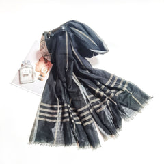 Striped Fringed Scarf Soft Breathable Shawl Sunscreen Windproof Headscarf