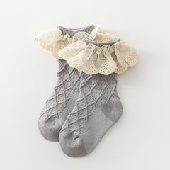 Baby Girls Ruffle Lace Dance Socks