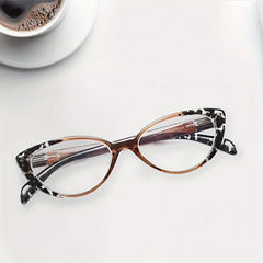 Cat Eye Reading Glasses Women Light Blocking Readers Spring Hinge Anti Glare UV
