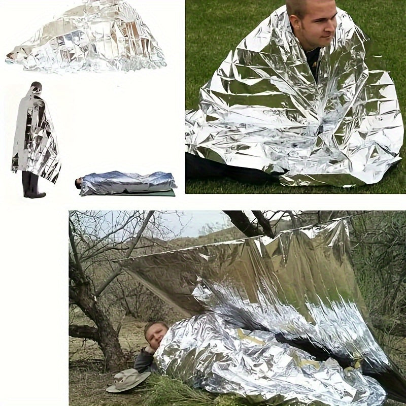 Outdoor Emergency Survival Blanket 130cm Windproof Thermal Sun Protection