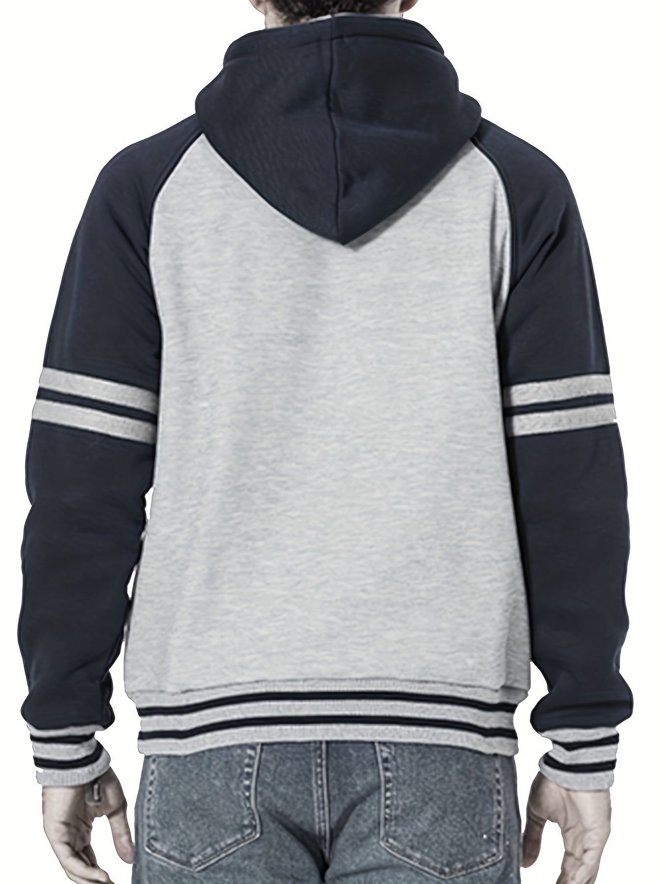 Men's Warm Fleece Hoodie with Drawstring & Pocket