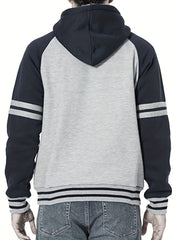 Men's Warm Fleece Hoodie with Drawstring & Pocket