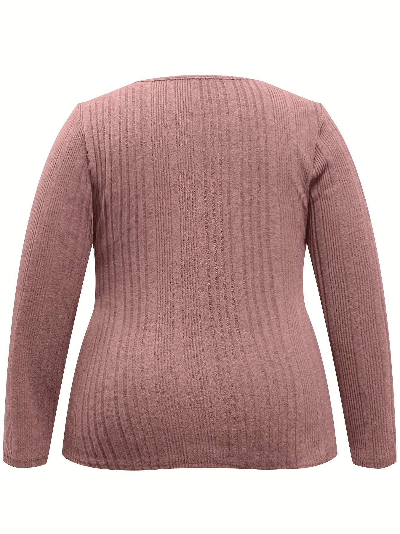 Solid Knit Top Women's Casual Half Button Long Sleeve