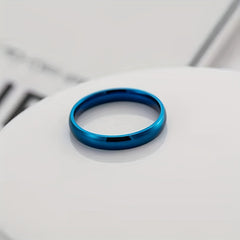 4MM Wide Stainless Steel Ring Glossy Inner And Outer Arc Jewelry