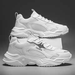 Men's Reflective Chunky Shoes Non Slip Lace Up Sneakers For Outdoor Activities
