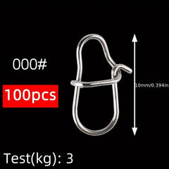 50pcs Fishing Hook Connector Duo Lock Snap Freshwater Saltwater Accessory
