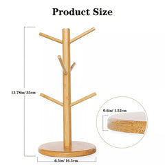 1pc Wooden Cup Holder Coffee Cup Mug Hanging Rack Modernist Design
