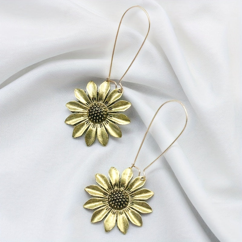 Boho Sunflower Drop Earrings Party Jewelry Birthday Gift