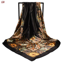Vintage Print Square Scarves for Women