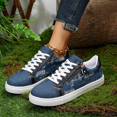 Women's Denim Skate Shoes Casual Low Top Walking Shoes