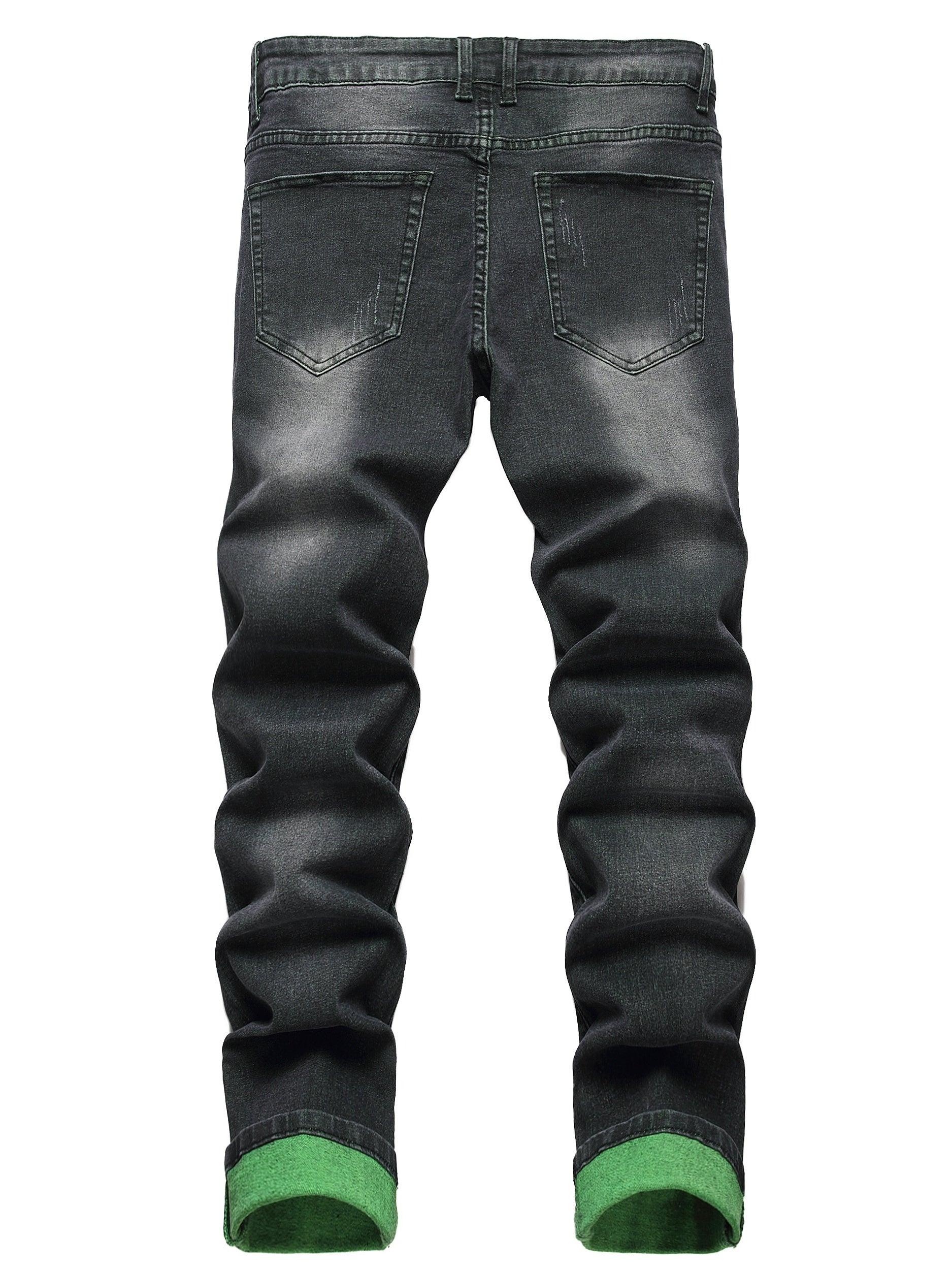 Mens Ripped Stretch Slim Denim Pants