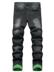 Mens Ripped Stretch Slim Denim Pants