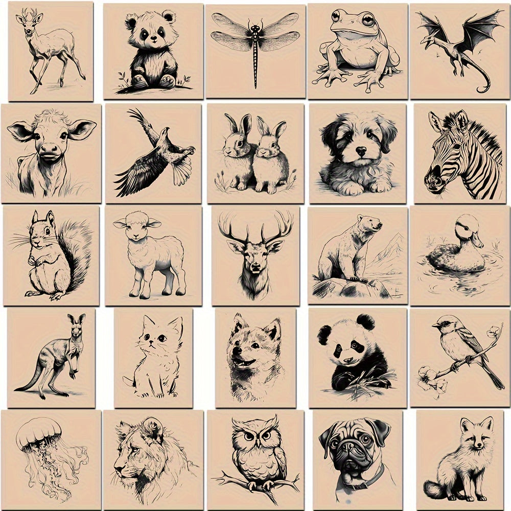 50pcs Retro Animal Sketch Graffiti Stickers for Phone Cases Notebooks Helmets