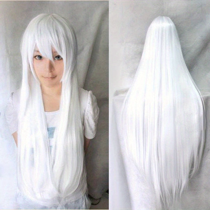 Colorful Long Straight Wig With Bangs Synthetic Wig Cosplay Wigs