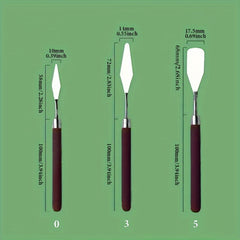 Art Scraper Red Wood Tool Set Water Powder Palette Pick Pointed Head Flat Head