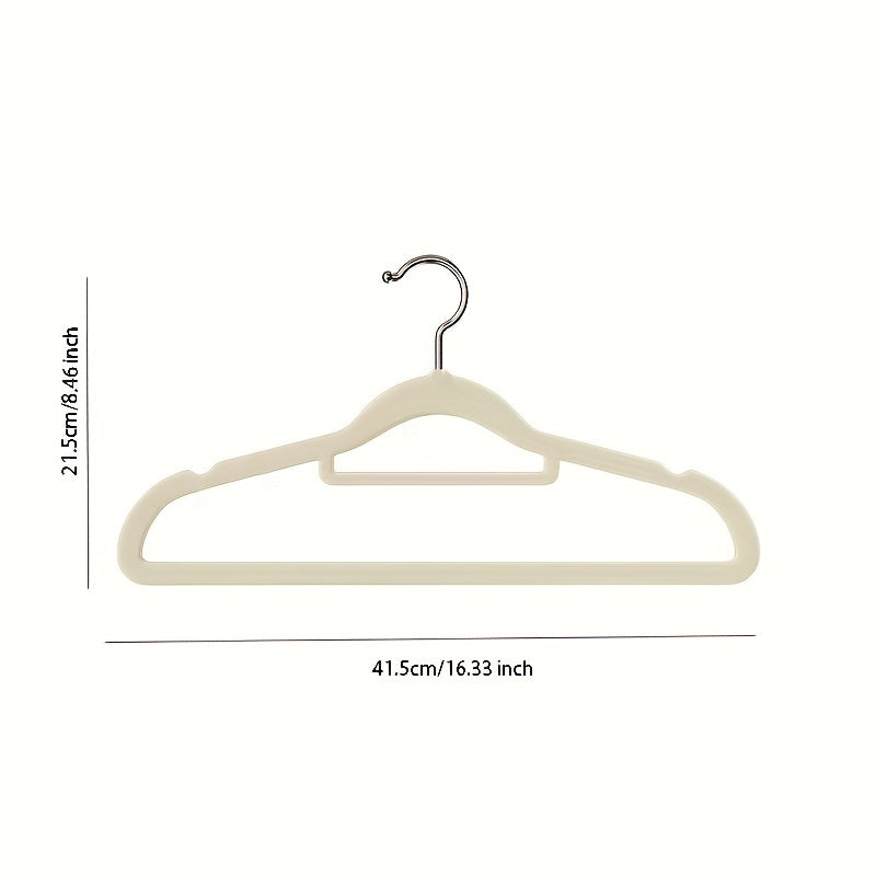 5pcs Velvet Clothes Hangers - Non-slip Design for Air Drying Wet