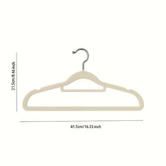5pcs Velvet Clothes Hangers - Non-slip Design for Air Drying Wet