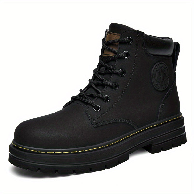 Men's Lace-Up Ankle Boots Padded Collar Casual Walking Shoes