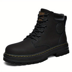 Men's Lace-Up Ankle Boots Padded Collar Casual Walking Shoes